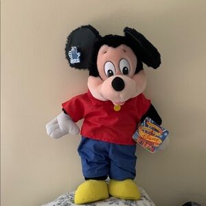 Vintage 80’ Disney Mickey Mouse Plush Red and Blue Stuffed Animal